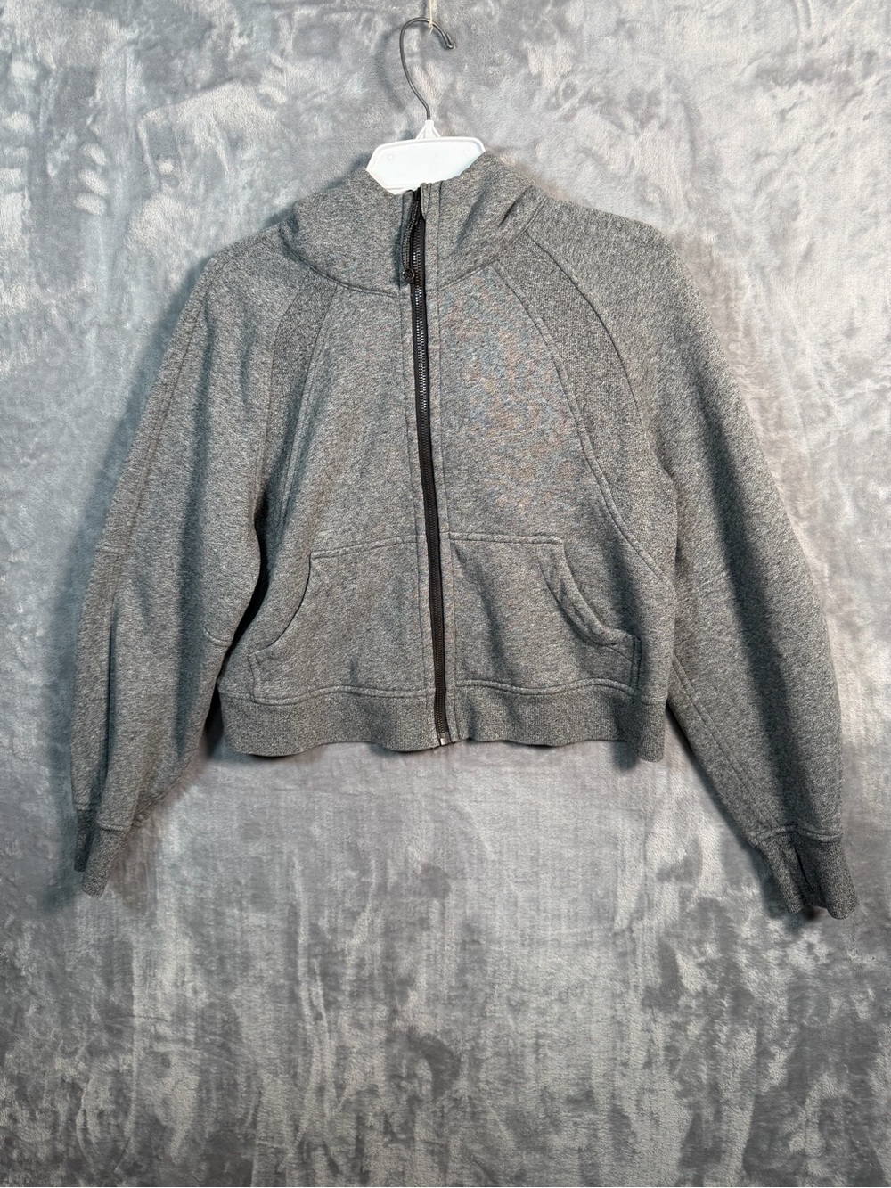 lululemon athletica Heather Gray Cropped Zip Bomber Jacket